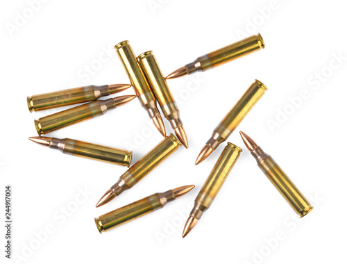 bullet on white background