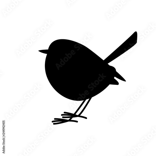 eastern bluebird ,vector illustration , black silhouette ,profile