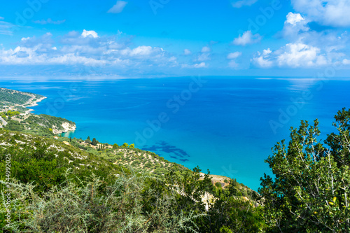 Greece, Zakynthos, Fantastic endless view along coast of the island