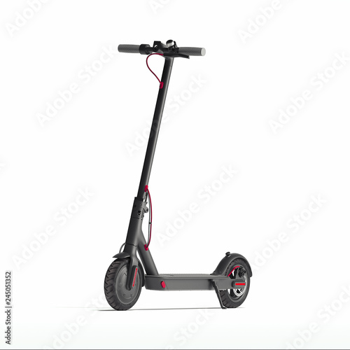 Electric scooter isolated on white background. eco transport. 3d rendering