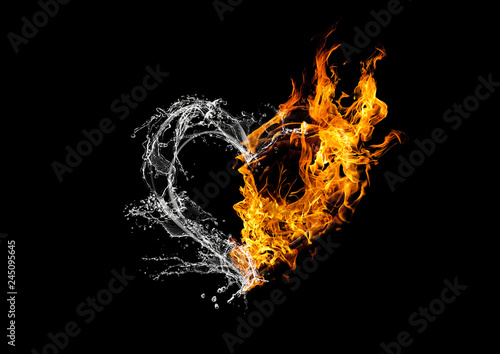 Fire and Water Collaboration Heart