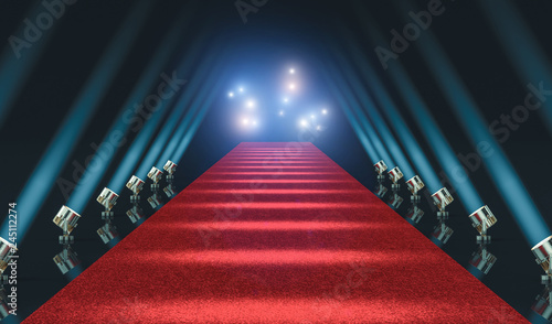 red carpet and lights