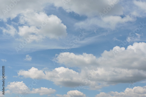 White clouds in the blue sky