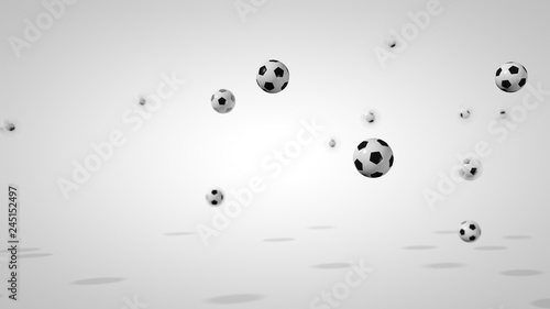 Falling balls. 3D rendered illustration.