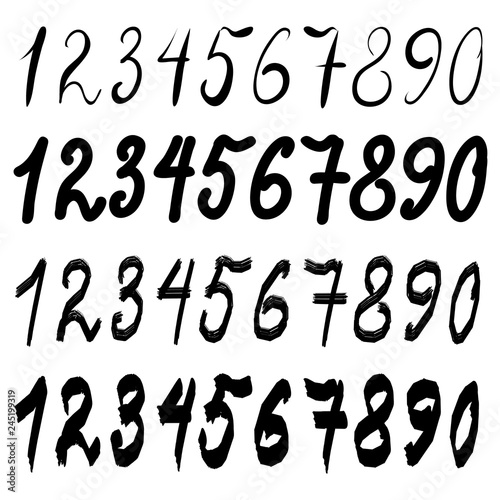 vector image of black numbers