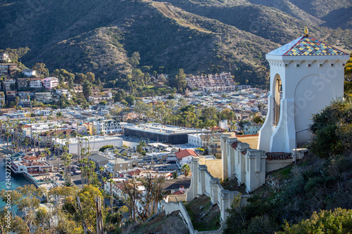 Historic belltower on Catalina Island, late afternoon