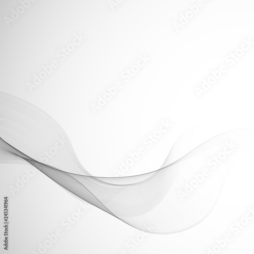 Abstract smooth gray background wave design element.