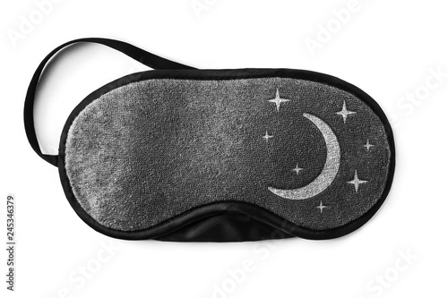 Gray sleeping eye mask, isolated on white background