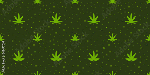 Cannabis seamless pattern vector illustration