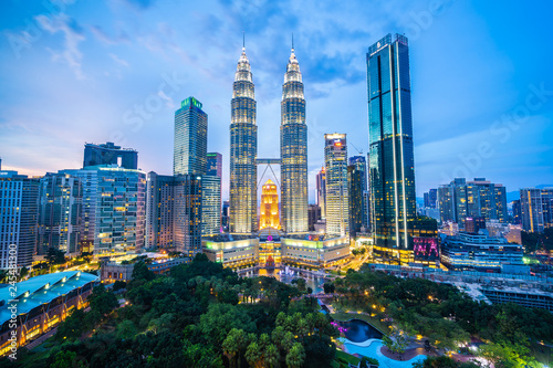 Beautiful architecture building exterior city in kuala lumpur skyline