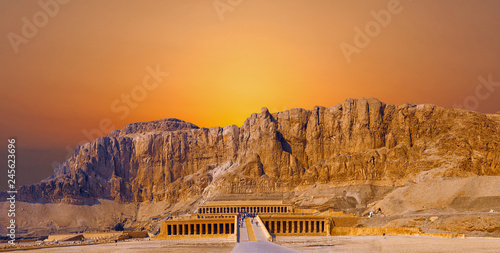 Temple of Queen Hatshepsut, View of the temple in the rock in Egypt 