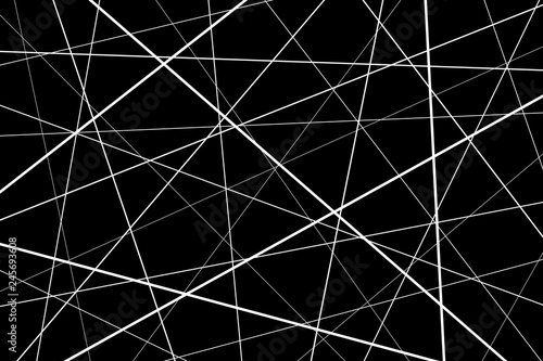 Random chaotic lines abstract geometric pattern, Black and white geometric pattern