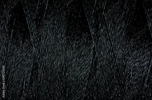 Macro picture of thread texture black color