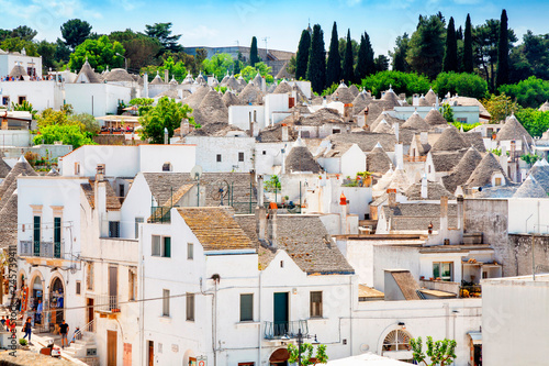 Town of Alberobello, village with Trulli houses in Puglia region, Southern Italy.