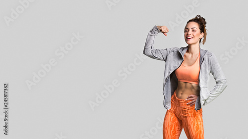 Beautiful fitness girl posing