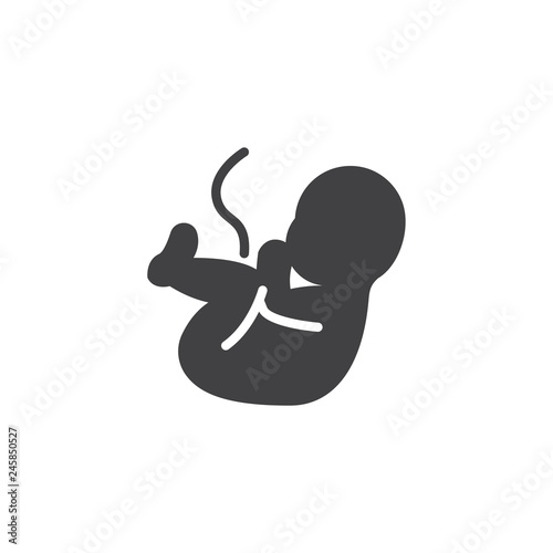 Embryo, baby vector icon. filled flat sign for mobile concept and web design. Human fetus, embryo simple solid icon. Symbol, logo illustration. Pixel perfect vector graphics