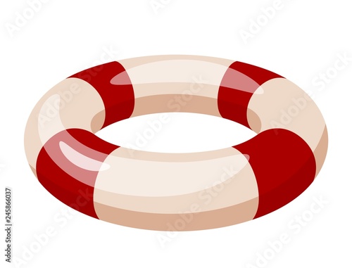 Vector lifebuoy. Subject to rescue a drowning man in the water. Life buoy concept of saving lives. Cartoon style. Vector stock illustration