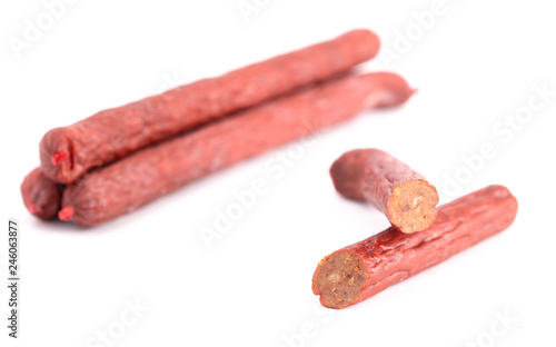 Beef Sticks on a White Background