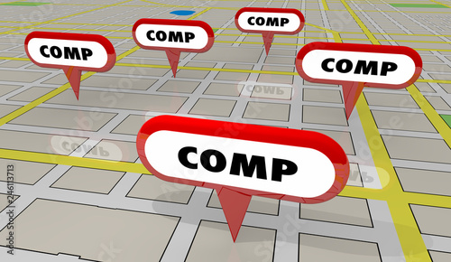 Comps Sold Houses Comparable Properties Map Pins 3d Illustration