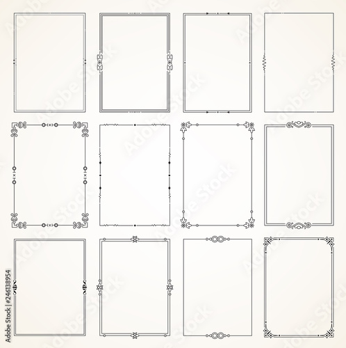 Decorative vintage frames borders backgrounds