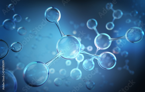 molecule or atom, Abstract structure for medical background, 3d illustration.