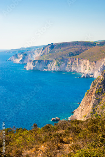 Costal landscape, greek coast in summer 
