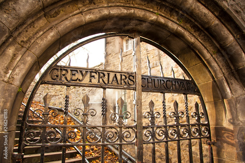 Greyfriars cemetery old gate, Edinburgh