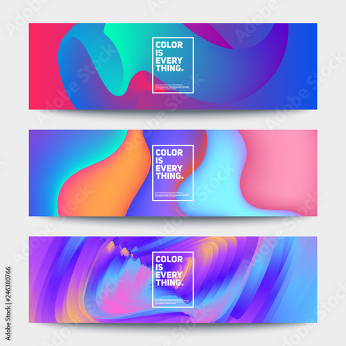 Modern deisgn banners set. Creative shapes composition. Eps10 vector.