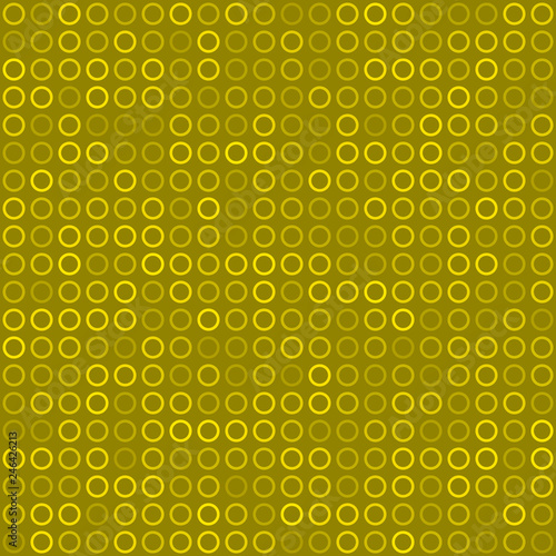 Abstract seamless pattern of small rings or pixels in yellow colors