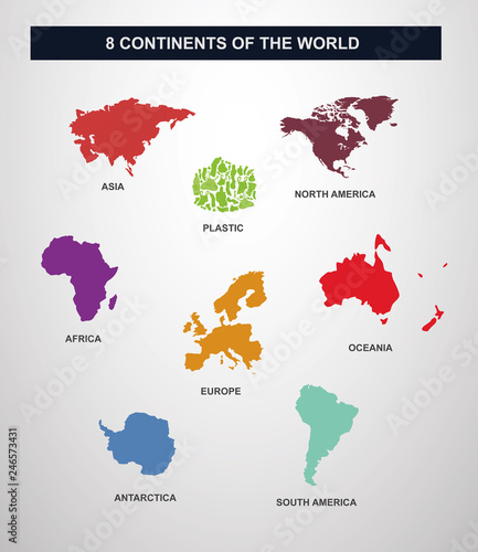 8 continents en vecteur