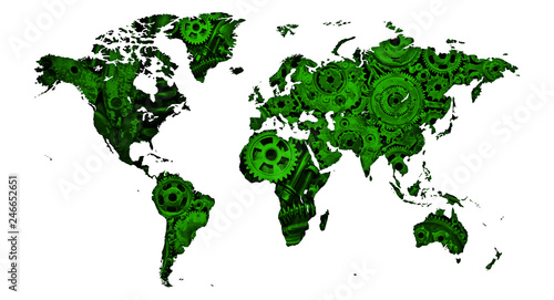 mapa bardzo mechanicznego świata jako plakat lub grafika na ścianę 