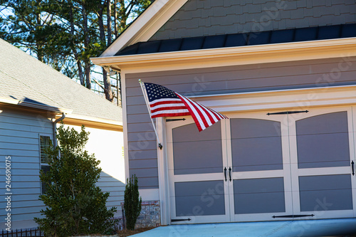 Flag on Garage