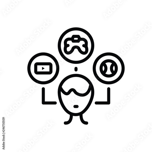 Black line icon for interest hobby 