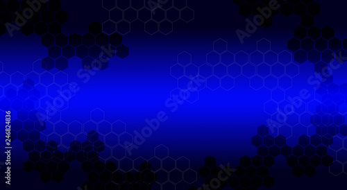 Abstract hexagonal geometric blue gradient colors digital hitech concept background