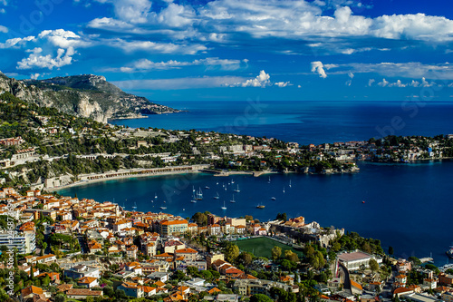 Blick über die Bucht von Villefranche sur mer an der Cote d´azur in Frankreich