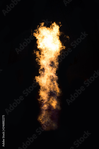 Fire flame isolated on black background. High resolution fire flames collection smoke texture background concept image.