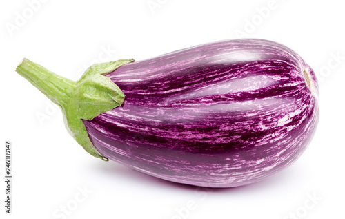 single eggplant isolated on white background