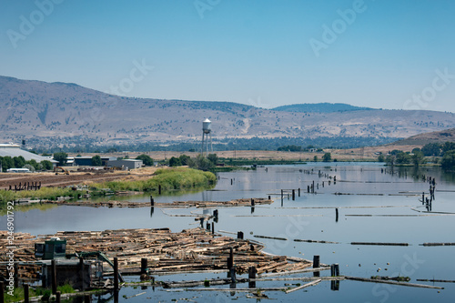 View of a swamp and moat along the Klamath River Klamath Falls Oregon