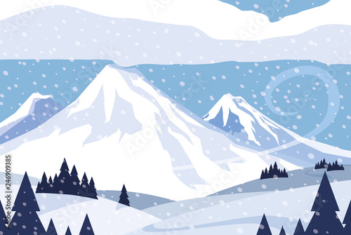 snowscape nature scene icon