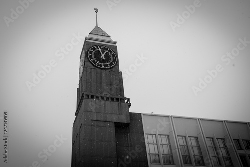 Town clock in Krasnoyarsk, Russia