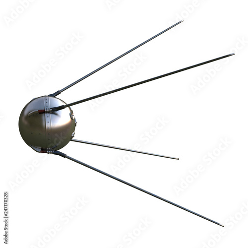 satellite on isolated white background. 3d illustration