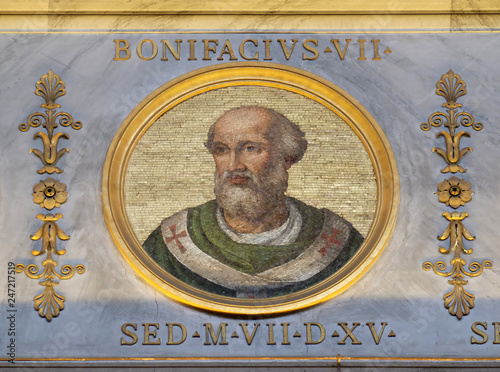 Antipope Boniface VII (Franco Ferrucci, died July 20, 985), was an antipope (974, 984–985) in the basilica of Saint Paul Outside the Walls, Rome, Italy 