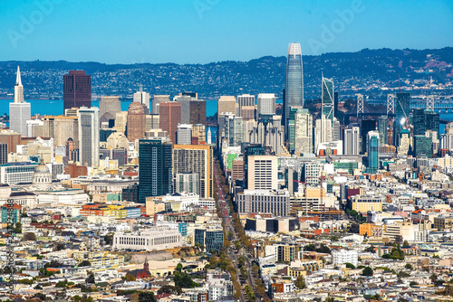 San Francisco skyline retro view. California theme. USA background.