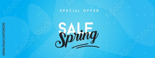 Spring sale background with beautiful colorful flower. Vector illustration template.banners