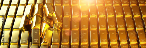 Gold bar close up shot. wealth business success concept..