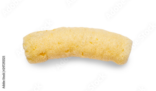 Crunchy corn puffs, pufuleti isolated over white