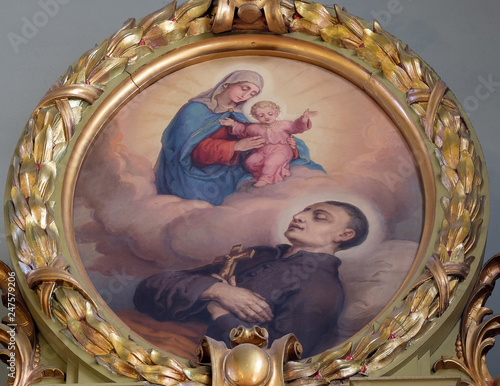 Saint Aloysius Gonzaga altar in the Basilica of the Sacred Heart of Jesus in Zagreb, Croatia 