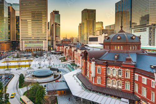 Tokyo station building, railway station at Marunouchi district, Japan