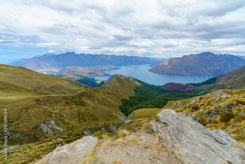 hiking the ben lomond track, view of lake wakatipu at queenstown, new zealand 46