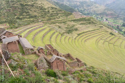 Terraces and Incan ruins in Pisac, Peru
